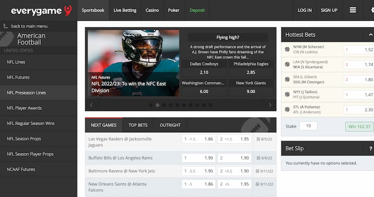 everygame - masters sports betting site