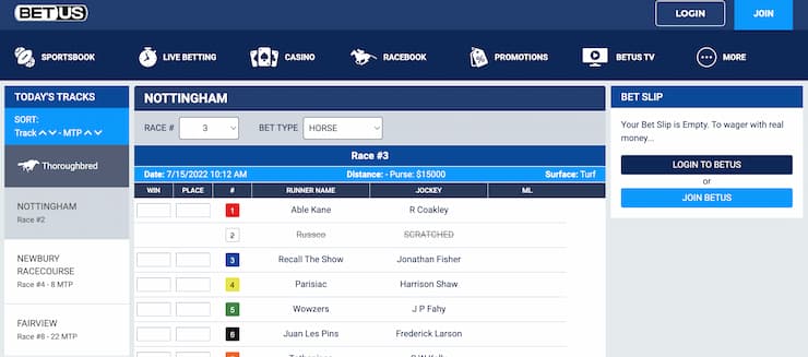 betus horse racing betting site