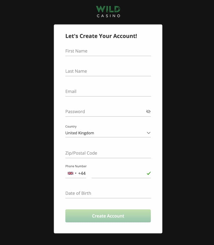 Wild Casino Account