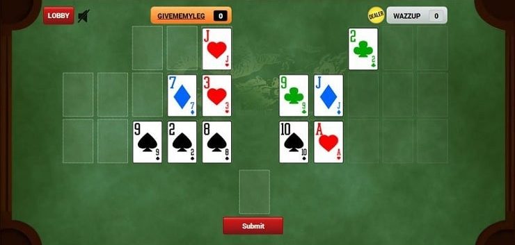 Chinese Poker table