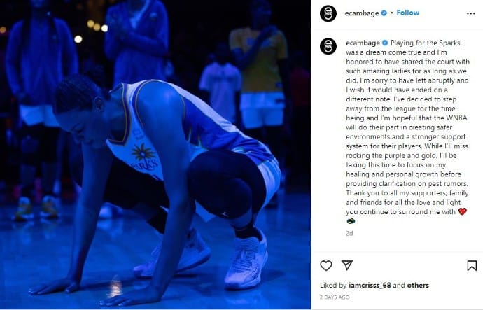 Liz Cambage steps away from WNBA after six seasons 