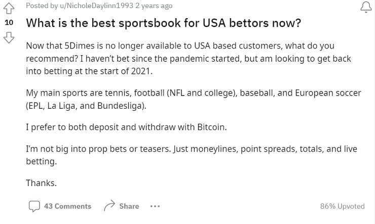 Best Sportsbook Thread Reddit