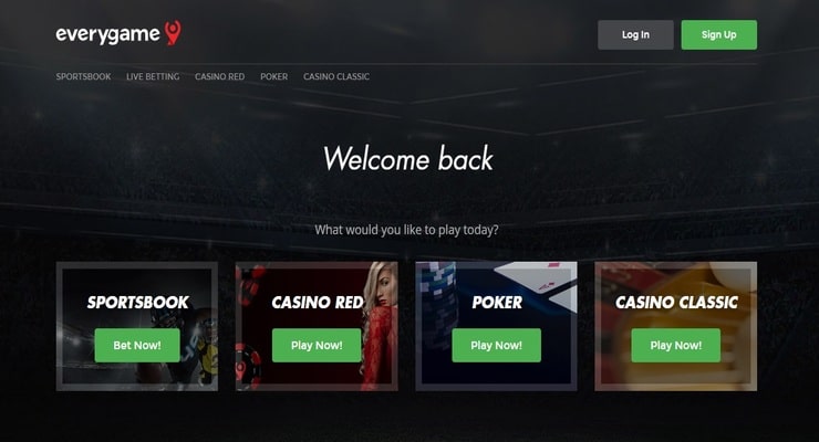 Everygame homepage