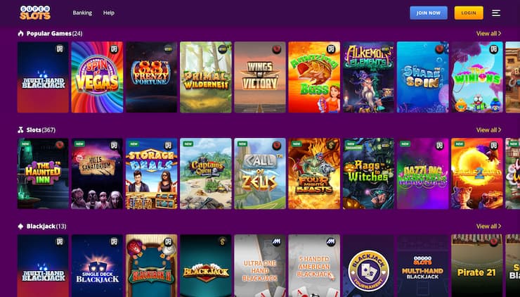 Super Slots Game Lobby