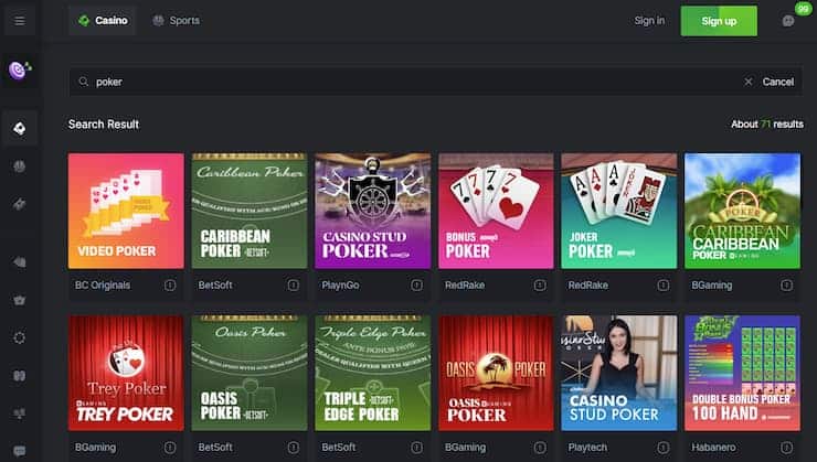 BC.Game Video poker