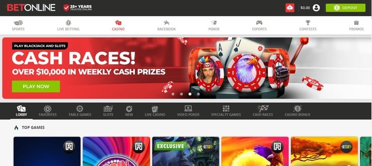 BetOnline homepage
