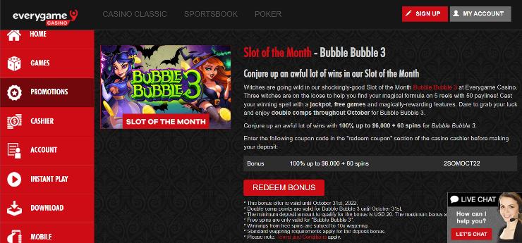Everygame 'Slot of the Month' reload bonus