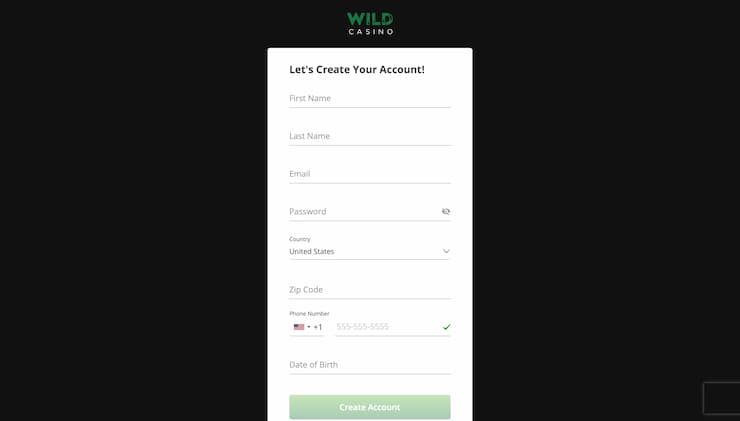 Wild Casino Register