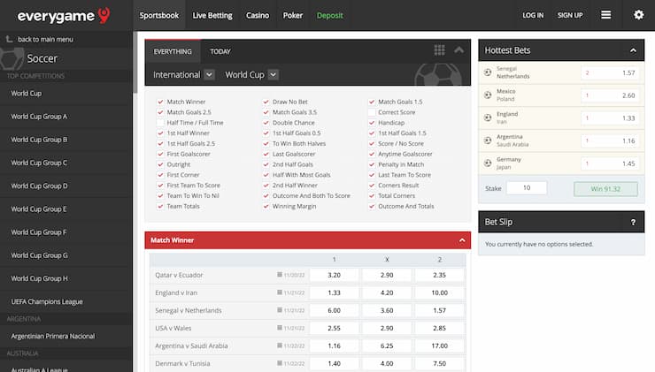 Everygame FIFA World Cup Betting