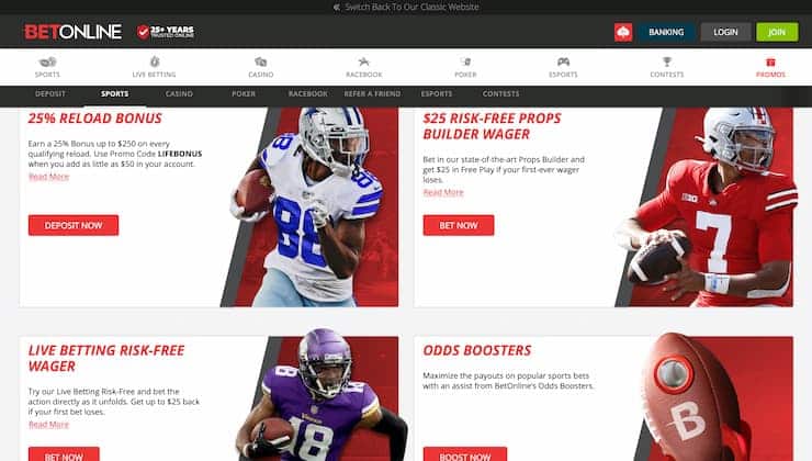 BetOnline Sportsbook Bonuses