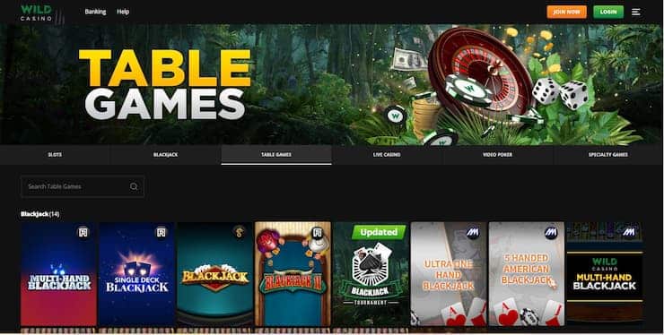 Wild casino table games