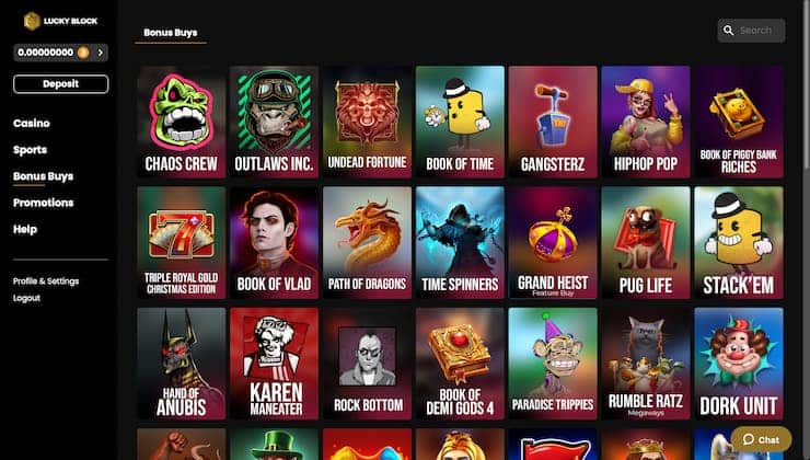 LuckyBlock Bonus Buy Casino Games