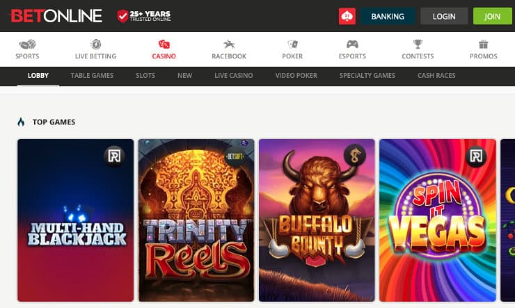 Top Games at BetOnline