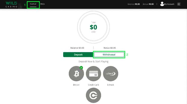 Cardano withdraw step 1