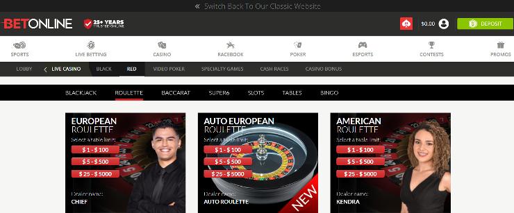 BetOnline live casino