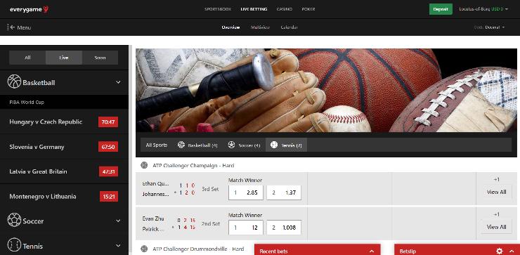 Everygame live sports