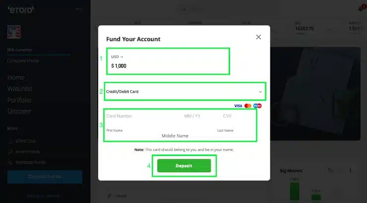 Casino Deposit With BTC Step 2