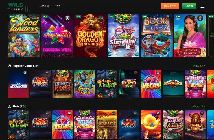 Wild Casino Games Lobby