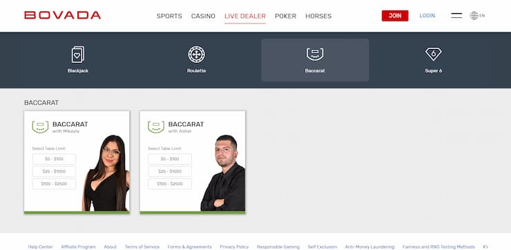 Bitcoin live Baccarat - Bovada Casino