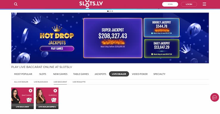 Bitcoin live Baccarat - Slots LV Casino