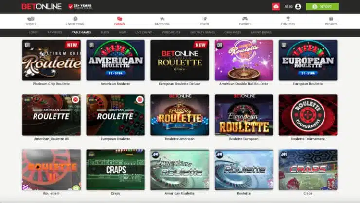 Craps at BetOnline Casino