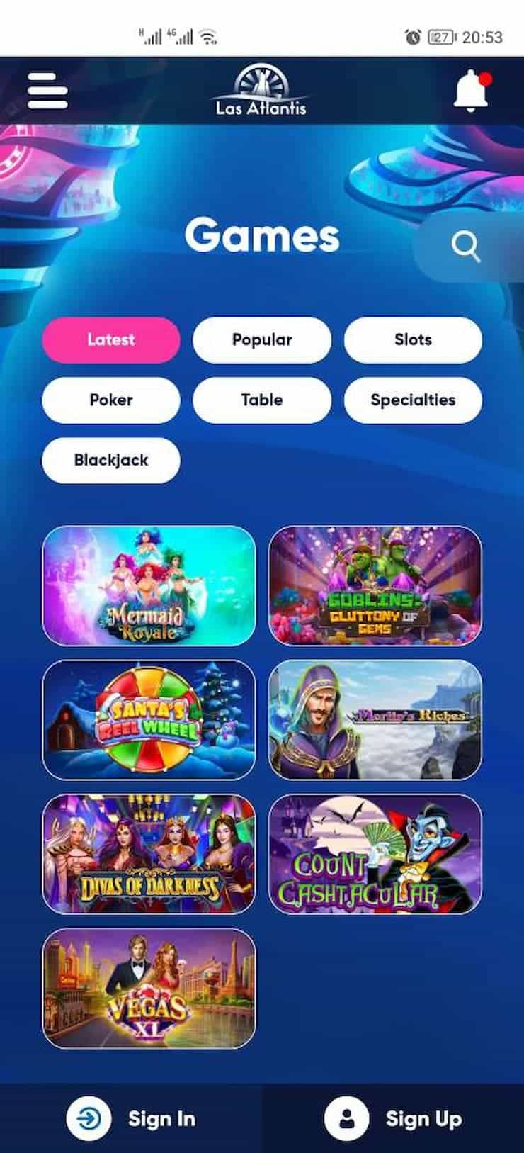 Las Atlantis Bitcoin mobile casinos