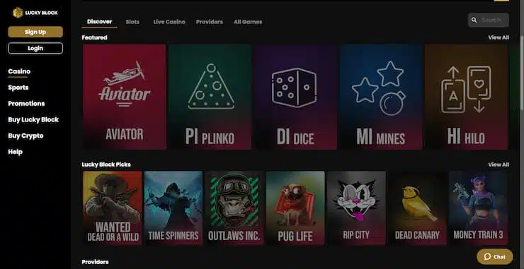 Online Casinos - Luckyblock Home Page