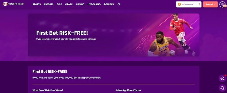 TrustDice Sports Risk-Free Bet