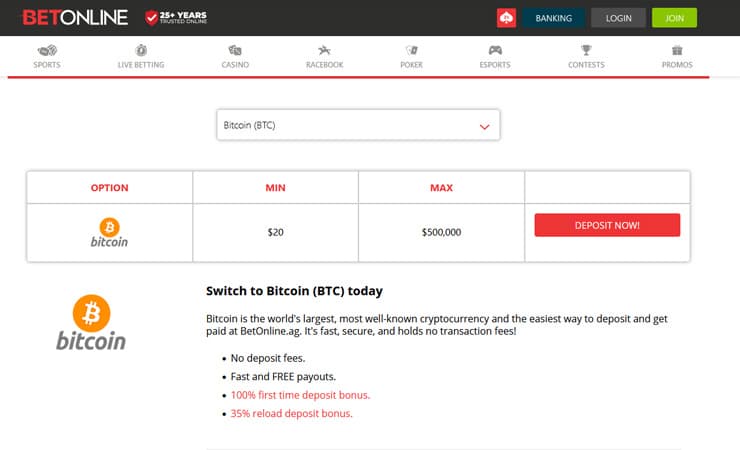 Sportsbook Deposit Bitcoin