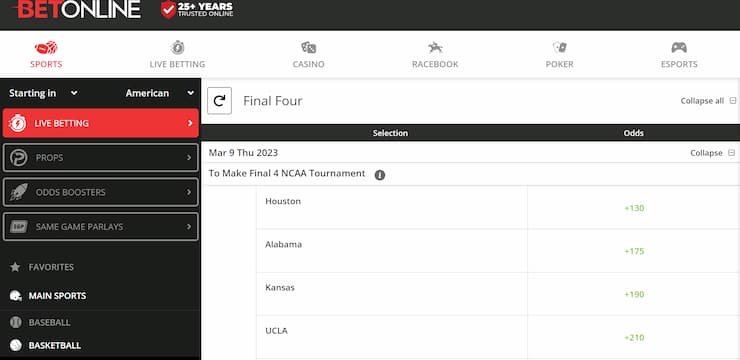 BetOnline March Madness How to bet