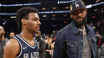 Lebron and Bronny pic