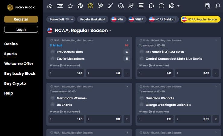 Lucky Block Sportsbook - March Madness Final Four Online Betting