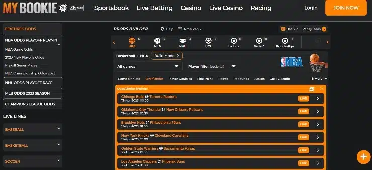 MyBookie props builder