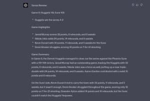 ChatGPT Predicts Denver Nuggets vs. Phoenix Suns Game 6 & Series Result: Nuggets Advance in NBA Playoffs