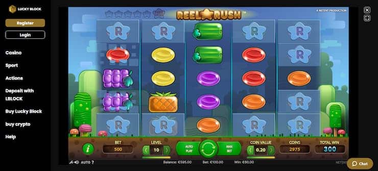 Reel Rush Slot at Lucky Block Casino