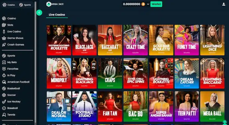 Mega DiceBitcon casino Baccarat