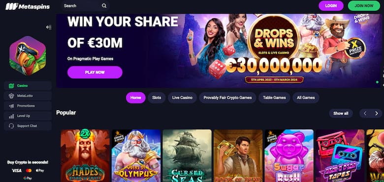 Metaspins BTC Casino