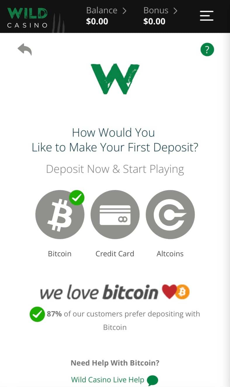 Wild Casino Deposit