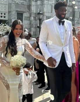 76ers' Joel Embiid marries longtime girlfriend Anne de Paula