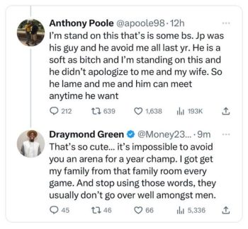 Jordan Pooles dad fires back at Draymond Green He is a soft as bi—h
