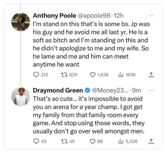 Jordan Pooles dad fires back at Draymond Green He is a soft as bi—h