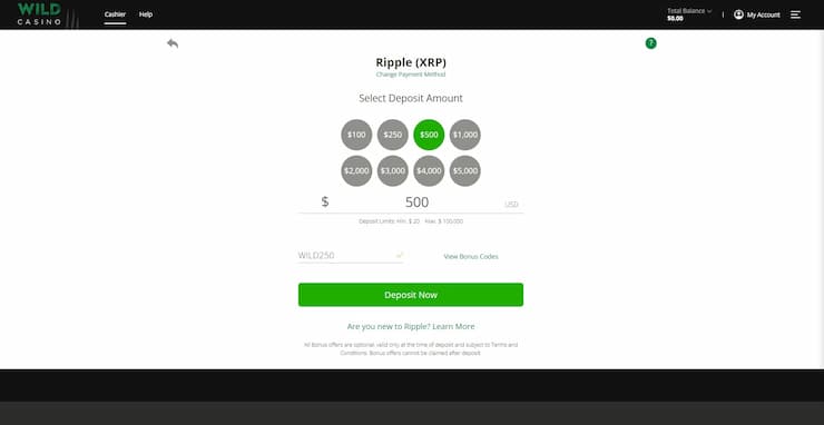 Wild Casino - Step 5 - Ripple
