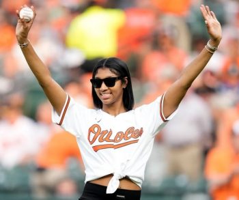 angel reese first pitch