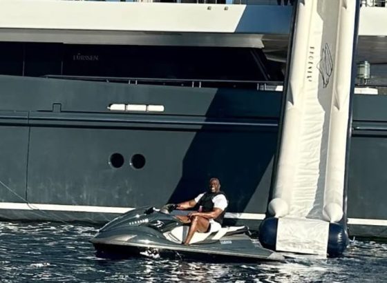 NBA Hall of Famer Magic Johnson has a blast on jet ski during summer vacation in Greece