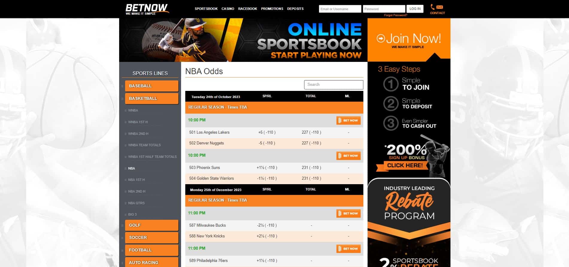 betnow nba odds