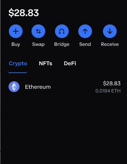 Send/recieve at Coinbase