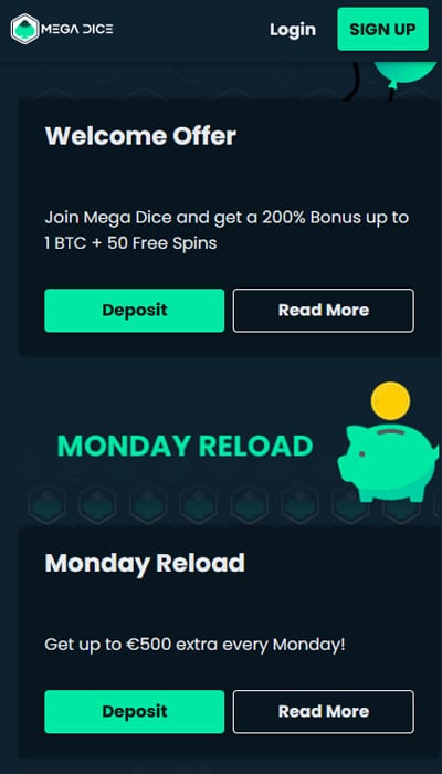 Mega Dice Promotions