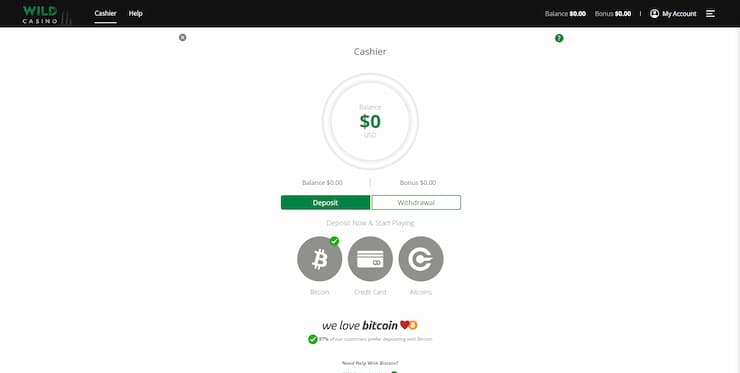 wild casino step 2 deposit