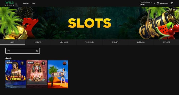wild casino cleopatra slot options