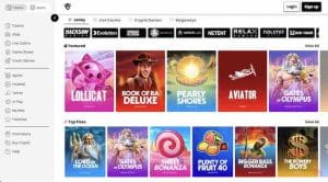 A screenshot of the Wall Street Memes casino homepage